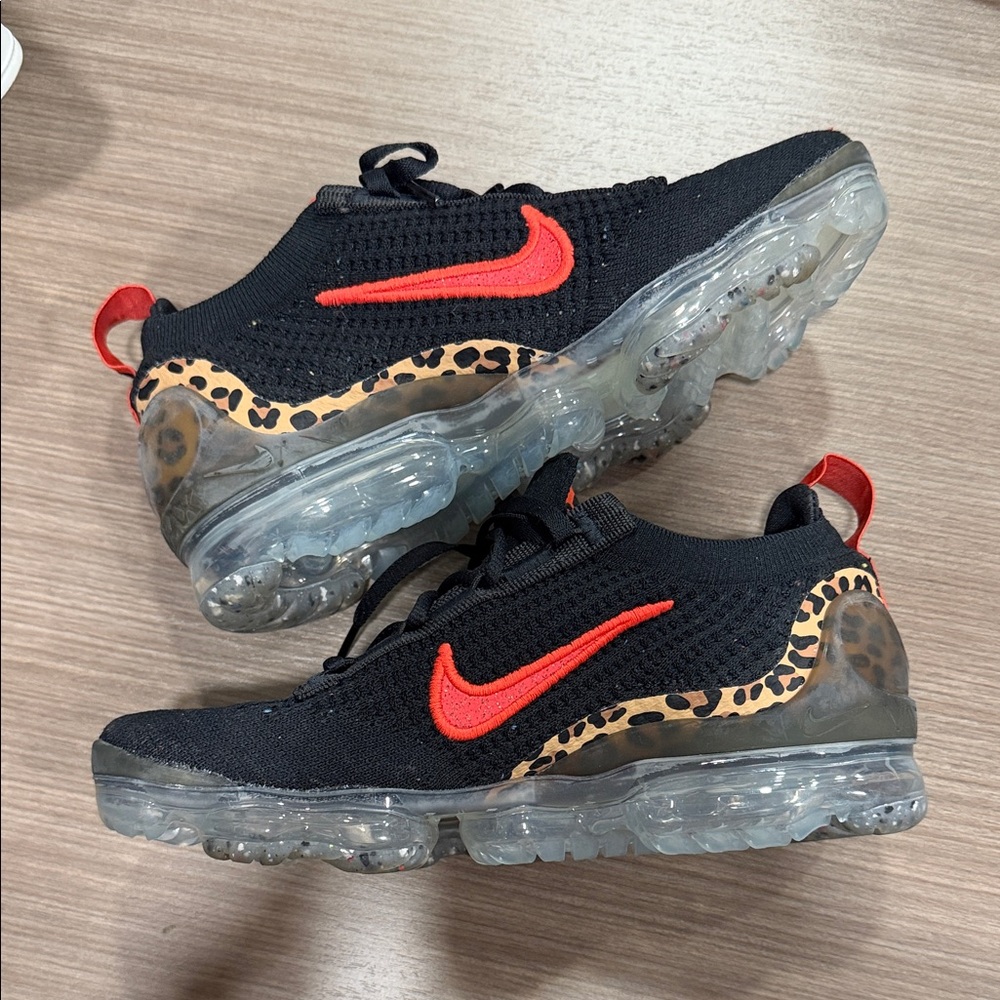 Nike ProMax Black and Red Leopard Sneakers